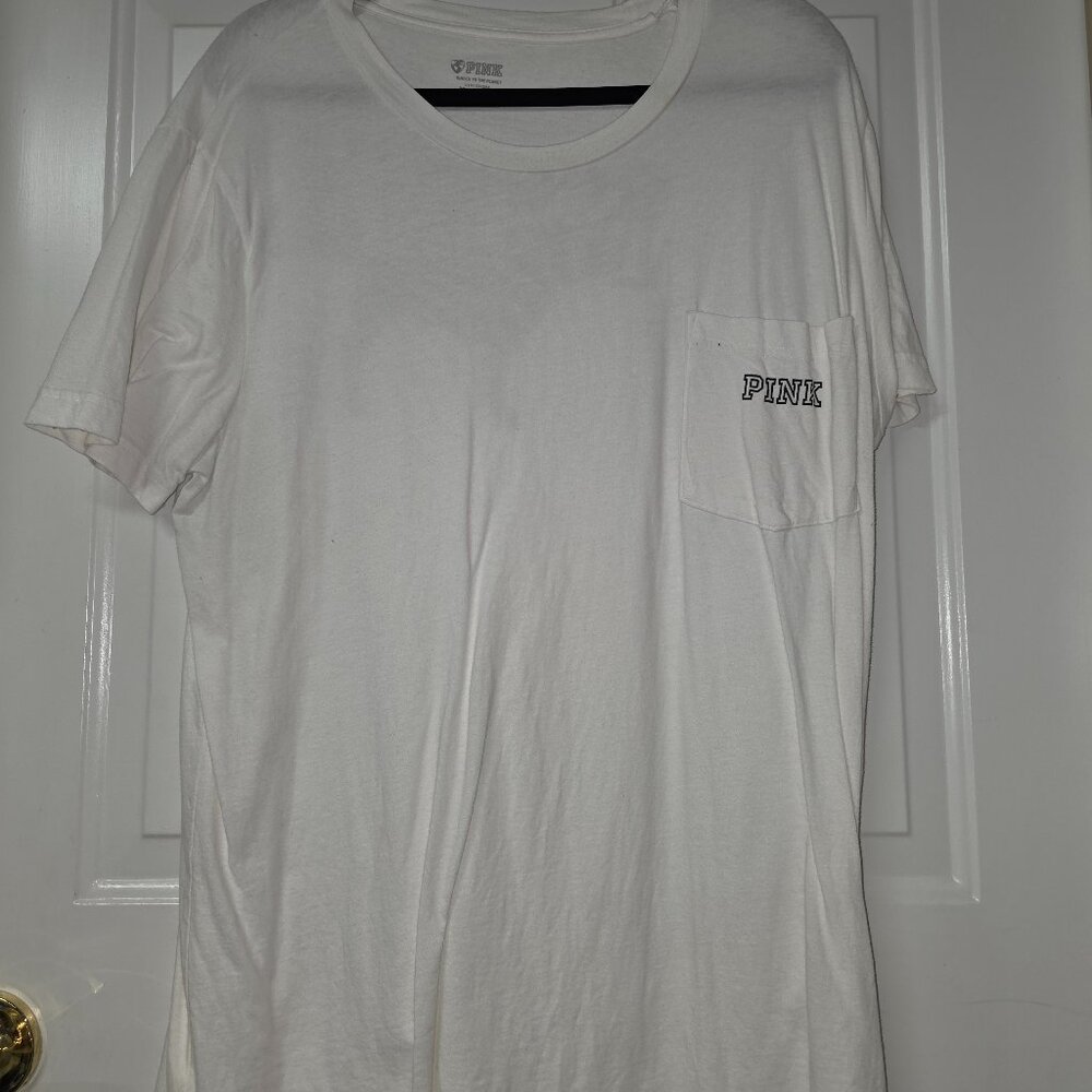 Victoria's secret pink white tshirt shirt large